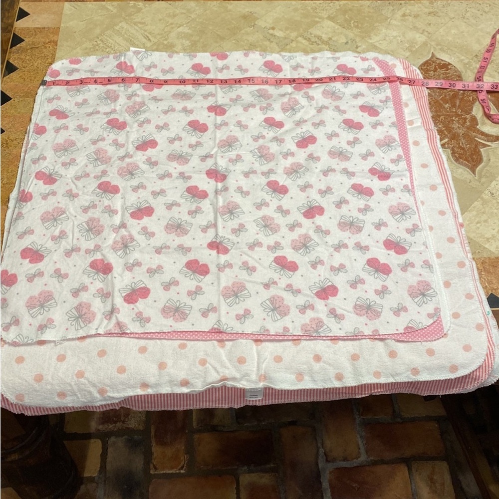 Bundle of 5 cotton baby girl blankets
